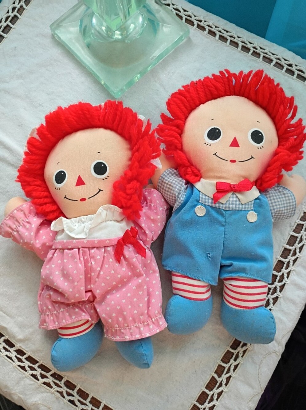 Vintage Hasbro, 90s, Pair of Baby Raggedy Ann & Andy Dolls, With Tags